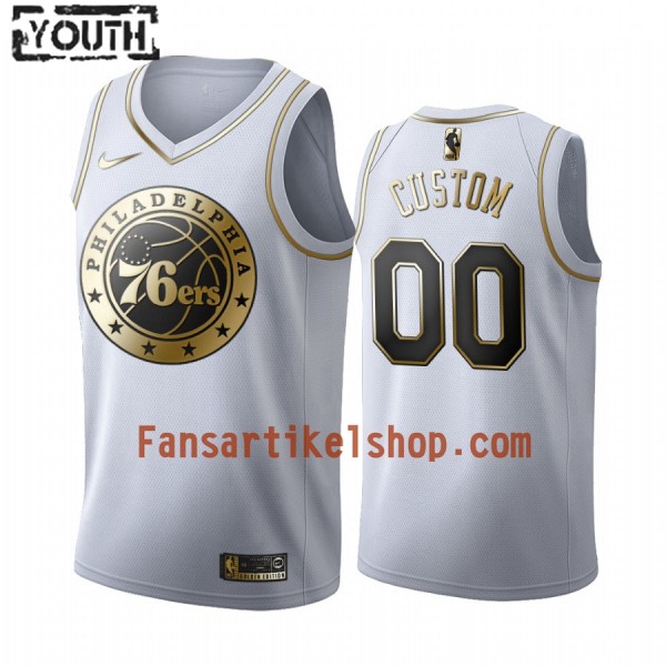 NBA Philadelphia 76ers Trikot Benutzerdefinierte Nike 2019-2020 Weiß Golden Edition Swingman - Kinder NBA Philadelphia 76ers Trikot Benutzerdefinierte Nike 2019-2020 Weiß Golden Edition Swingman - Kinder